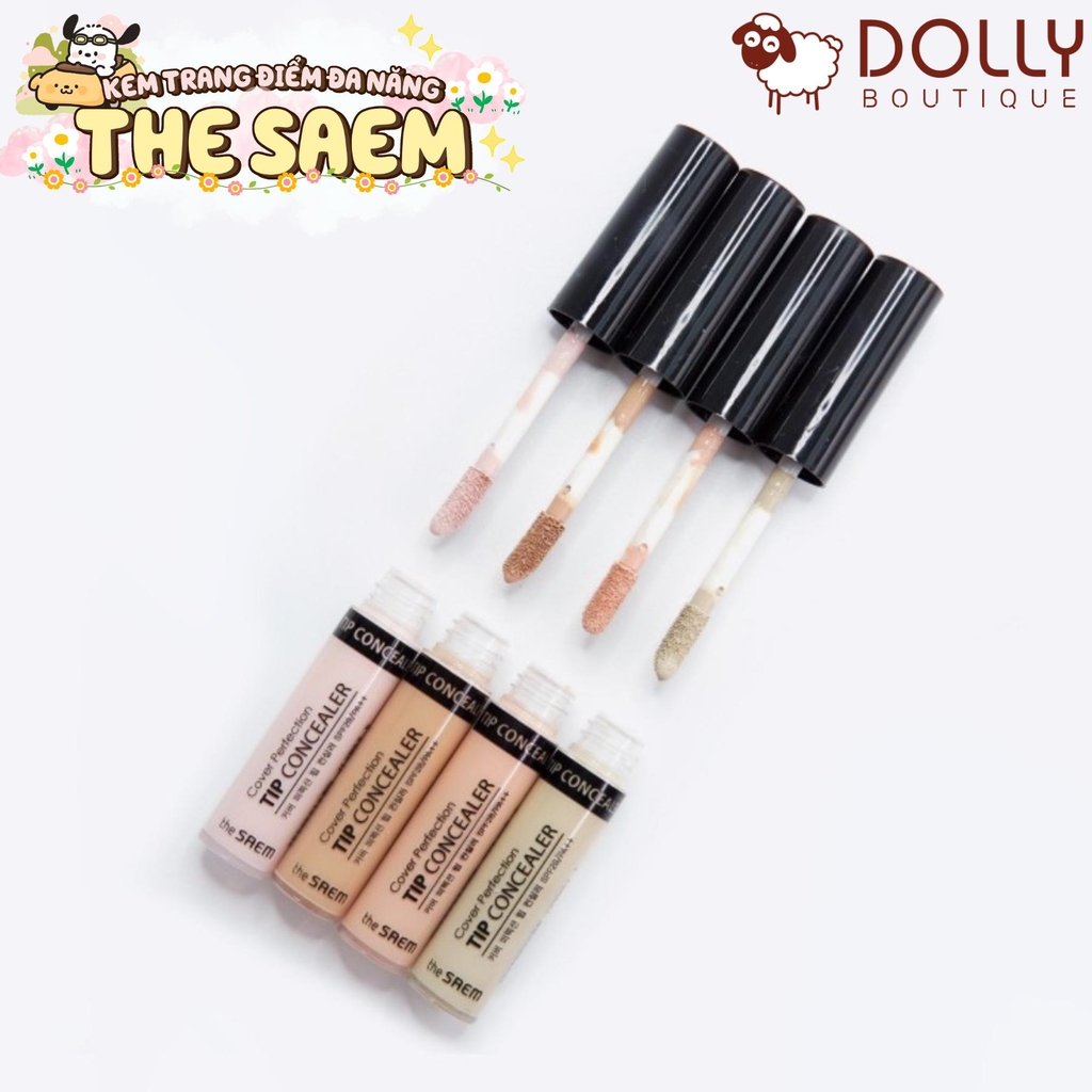 Kem Che Khuyết Điểm The Saem Cover Perfection Tip Concealer #1.25 Light Beige - 6.5g