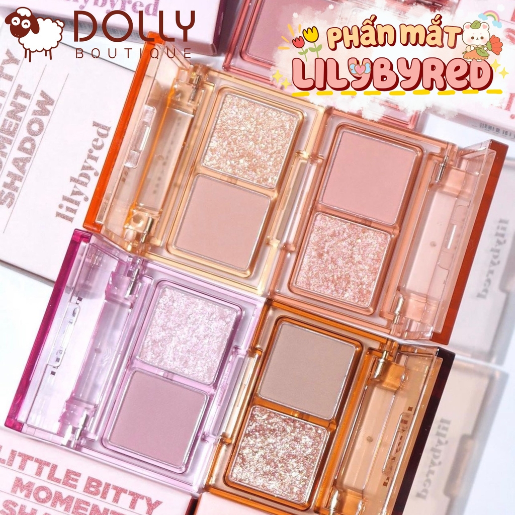 Bảng Phấn Mắt 2 Ô Siêu Xinh, Bền Màu Lilybyred Little Bitty Moment Shadow #04 Dreamy - 1,6g