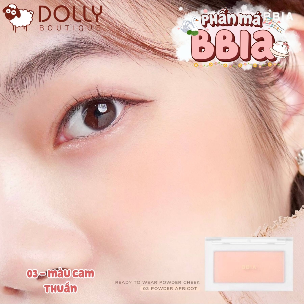 Phấn Má Bbia Ready To Wear Powder Cheek #03 Powder Apricot ( Cam San Hô ) - 10g