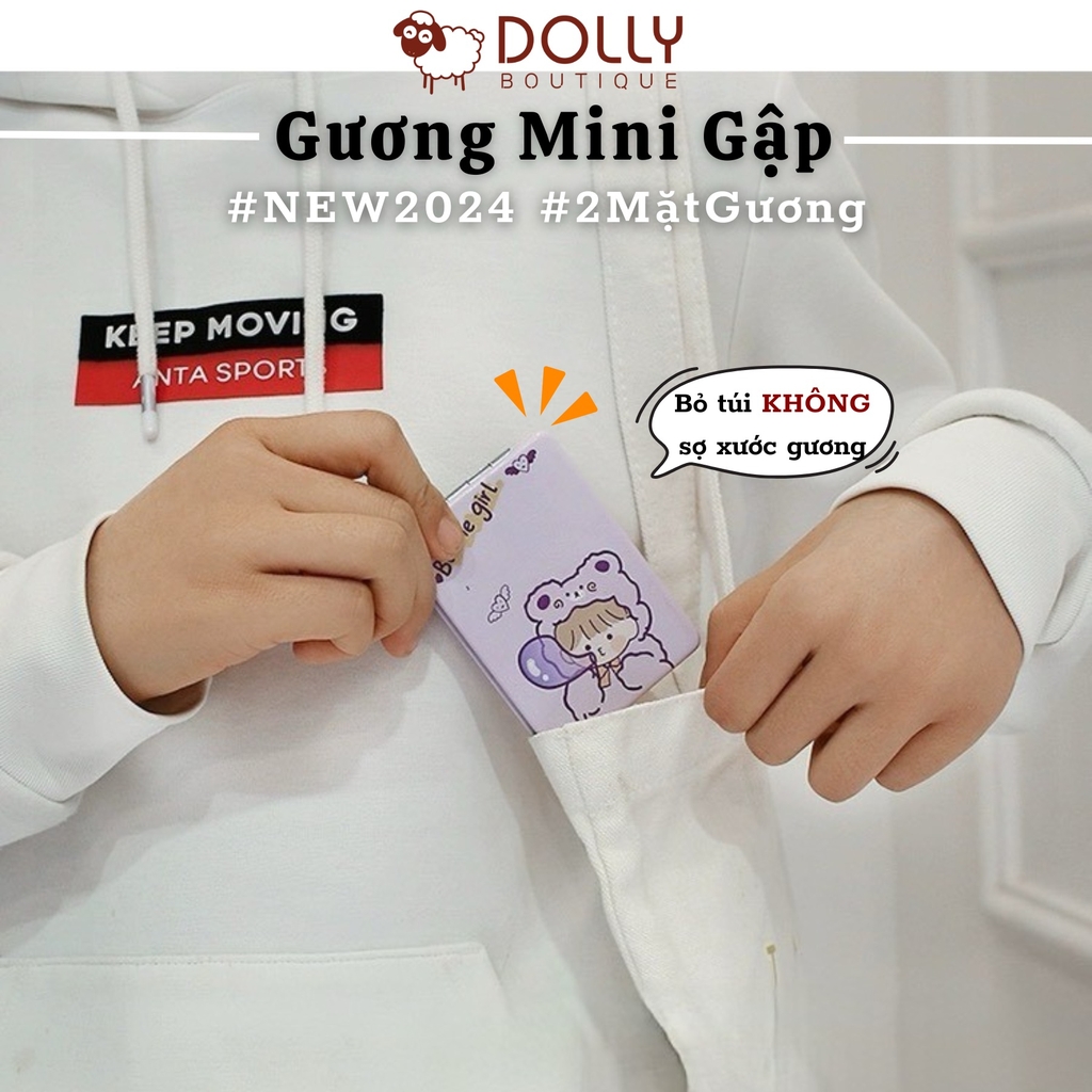 Gương Gập 2 Mặt Tròn - Milk Tea Rabbit