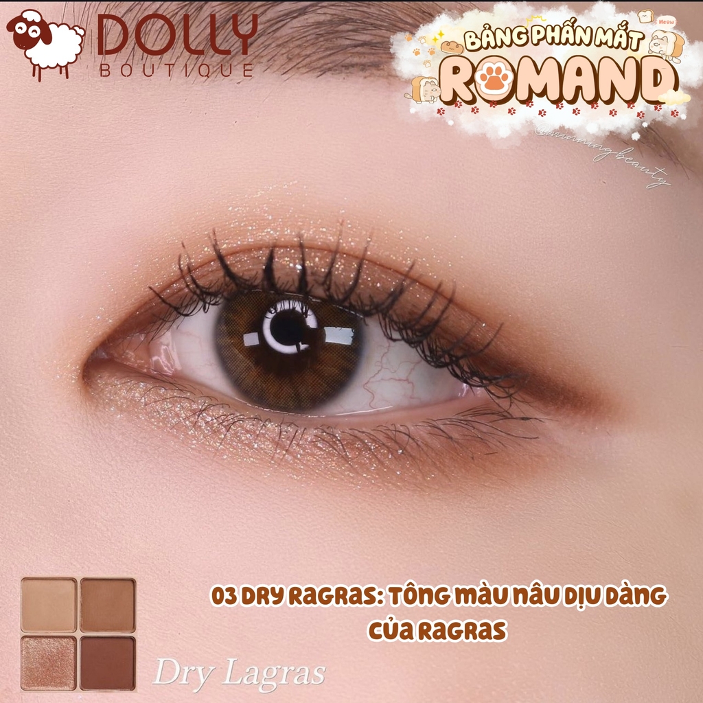 Bảng Phấn Mắt 4 ô Romand Better Than Eyes #01 Dry Mango Tulip 6,5g