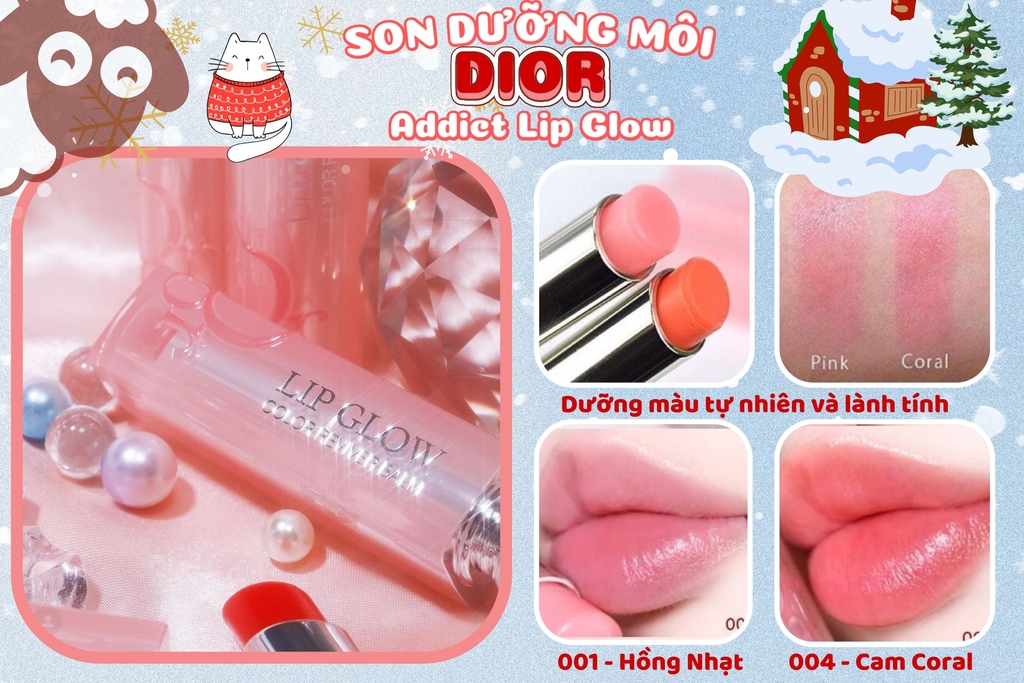 Son Dưỡng Christian Dior Addict Lip Glow Reviver Lip Balm 004 Coral