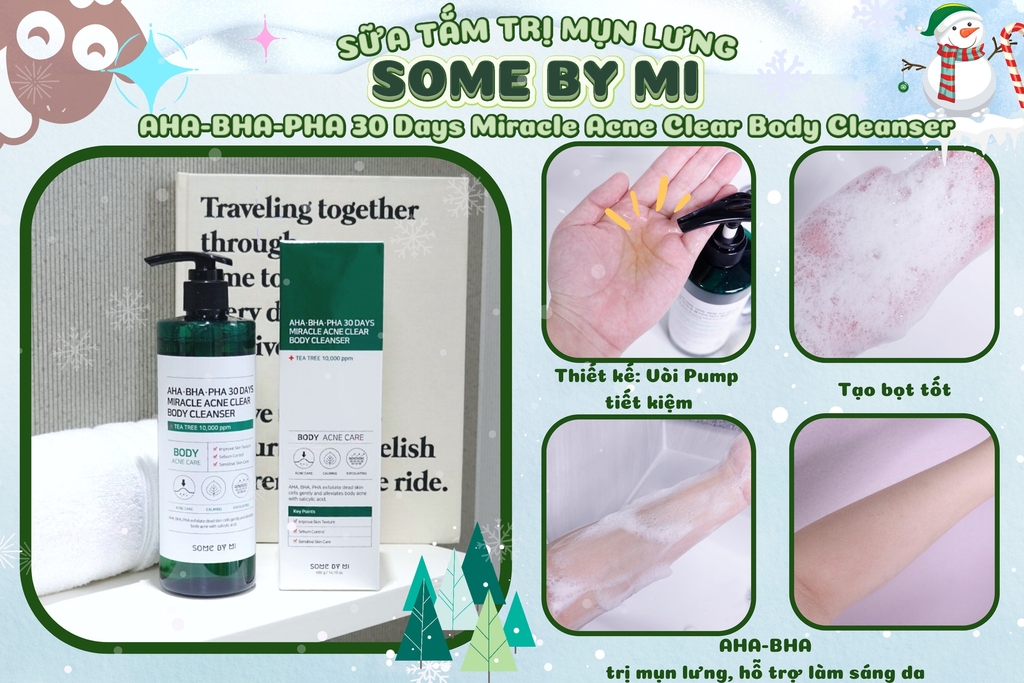 Sữa Tắm SOME BY MI Làm Giảm Mụn AHA-BHA-PHA 30 Days Miracle Acne Clear Body Cleanser - 400gr