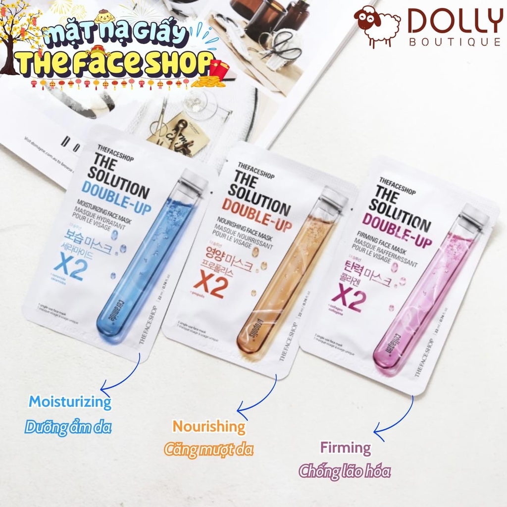 Mặt Nạ Giấy Cấp Nước The Face Shop The Solution Double Up Hydrating Face Mask - 20ml