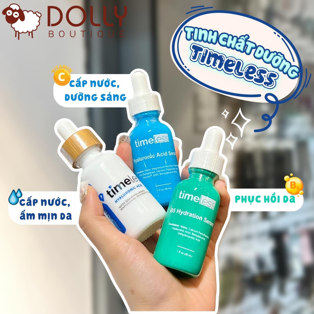 Tinh Chất Dưỡng Ẩm Làm Trắng Da Timeless Hyaluronic Acid + Vitamin C 30ml