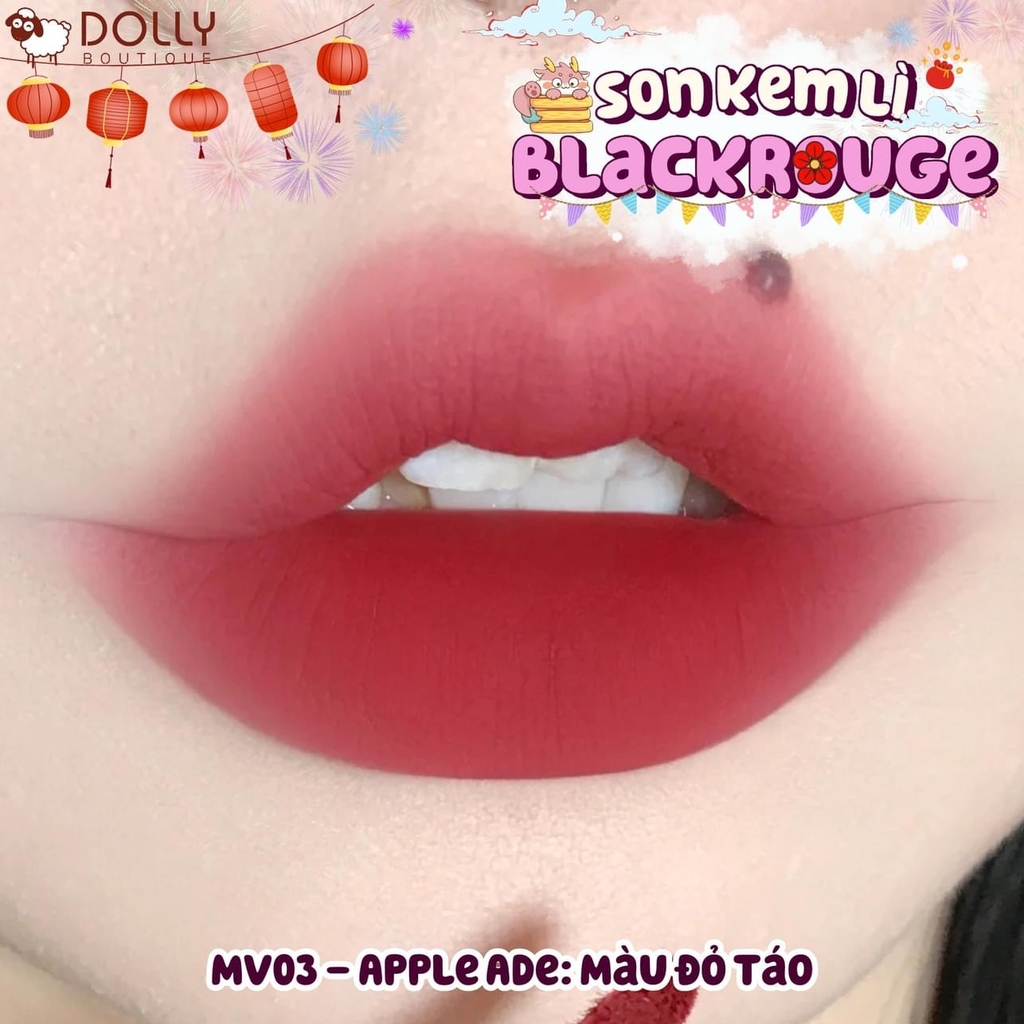 Son Kem Lì Black Rouge Mudissh Cushion Velvet #MV03 - Apple Ade (Đỏ Táo)
