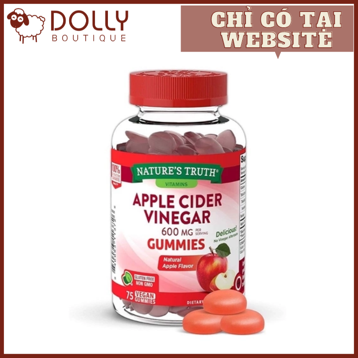 Kẹo hỗ trợ giảm cân Nature's Truth Apple Cider Vinegar Gummies 120 viên [ HSD : 09/2022 ]