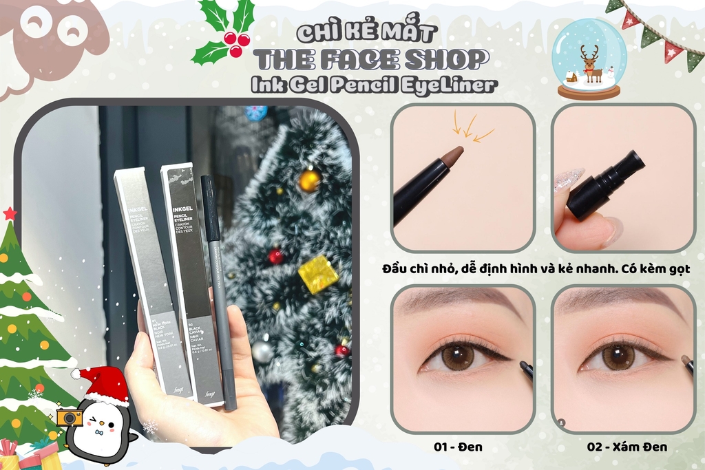 Kẻ Mắt Sáp Fmgt Ink Gel Pencil EyeLiner 02 Black Caviar - 0.5g