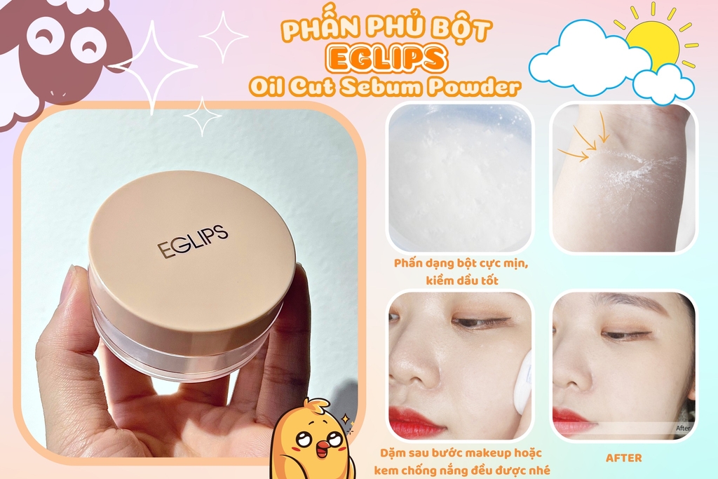 Phấn Phủ Dạng Bột Kiềm Dầu Eglips Oil Cut Sebum Powder 7g