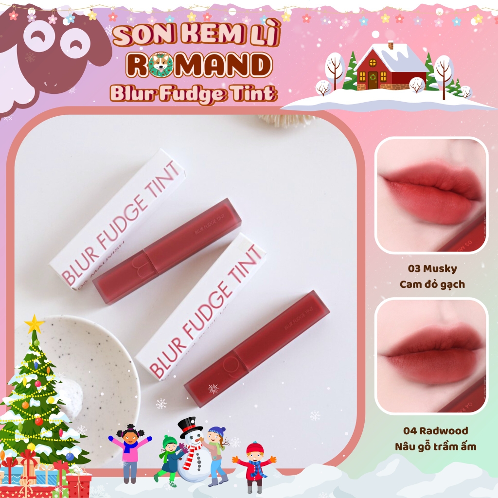 Son Kem Lì Romand Blur Fudge Tint #03 Musky (Màu Cam Đỏ Gạch) - 5g