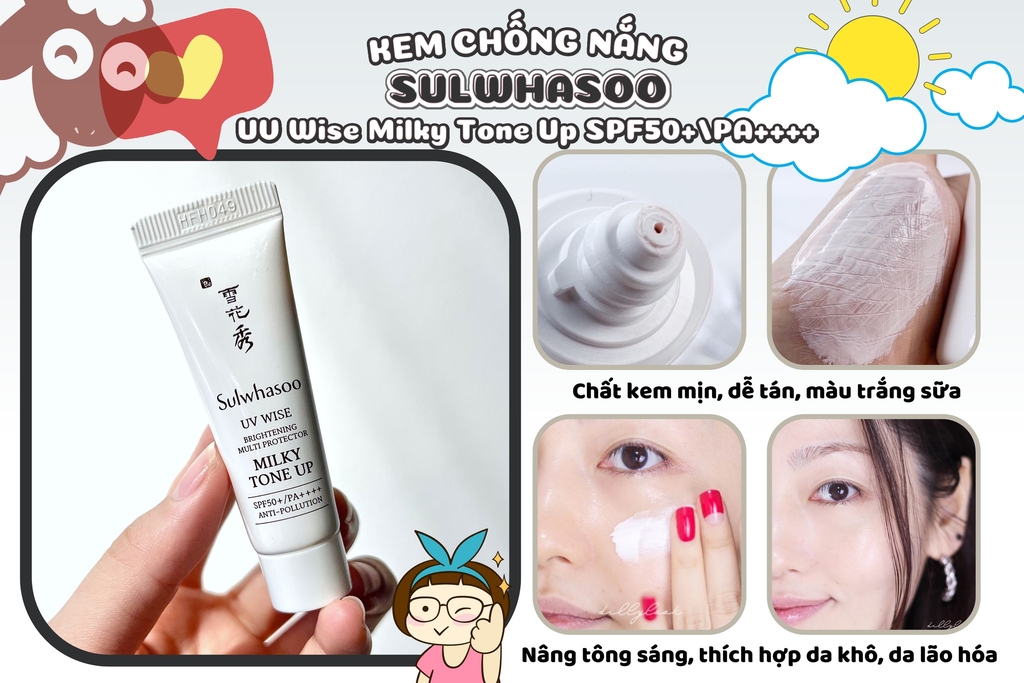 Kem chống nắng dưỡng trắng da Sulwhasoo UV Wise Brightening Multi Protector NO.2Milky Tone Up 10ml