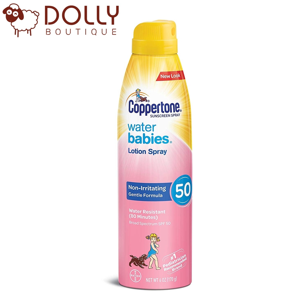 Kem Chống Nắng Coppertone Sunscreen Water Babies Lotion Spray, SPF 50 170gr