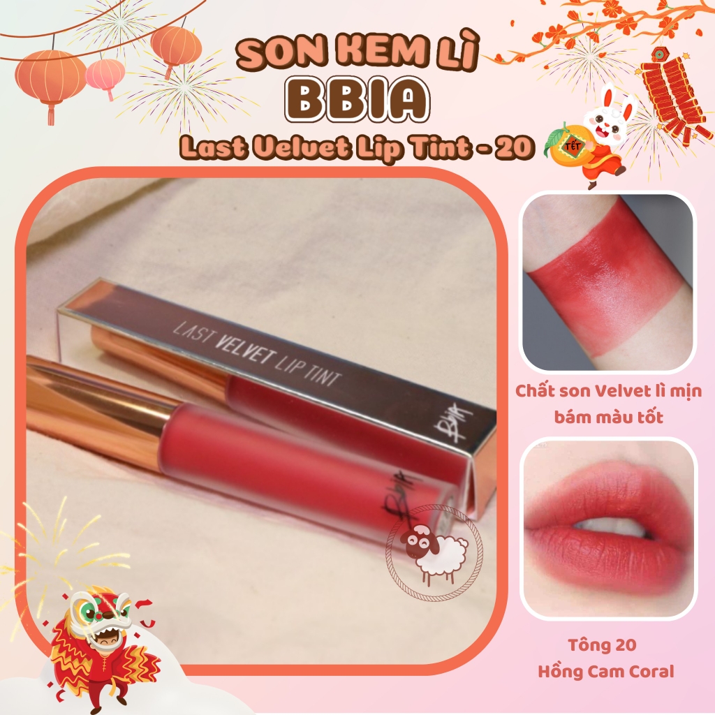 Son Kem Lì Bbia Last Velvet Lip Tint Version 4  #20 More Mature ( Màu Đỏ Hồng Đất ) - 5g