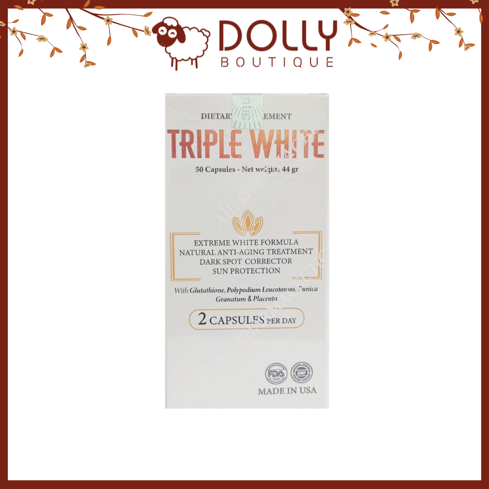 Viên uống trắng da, chống nắng, ngừa nám Triple White hộp 50 viên