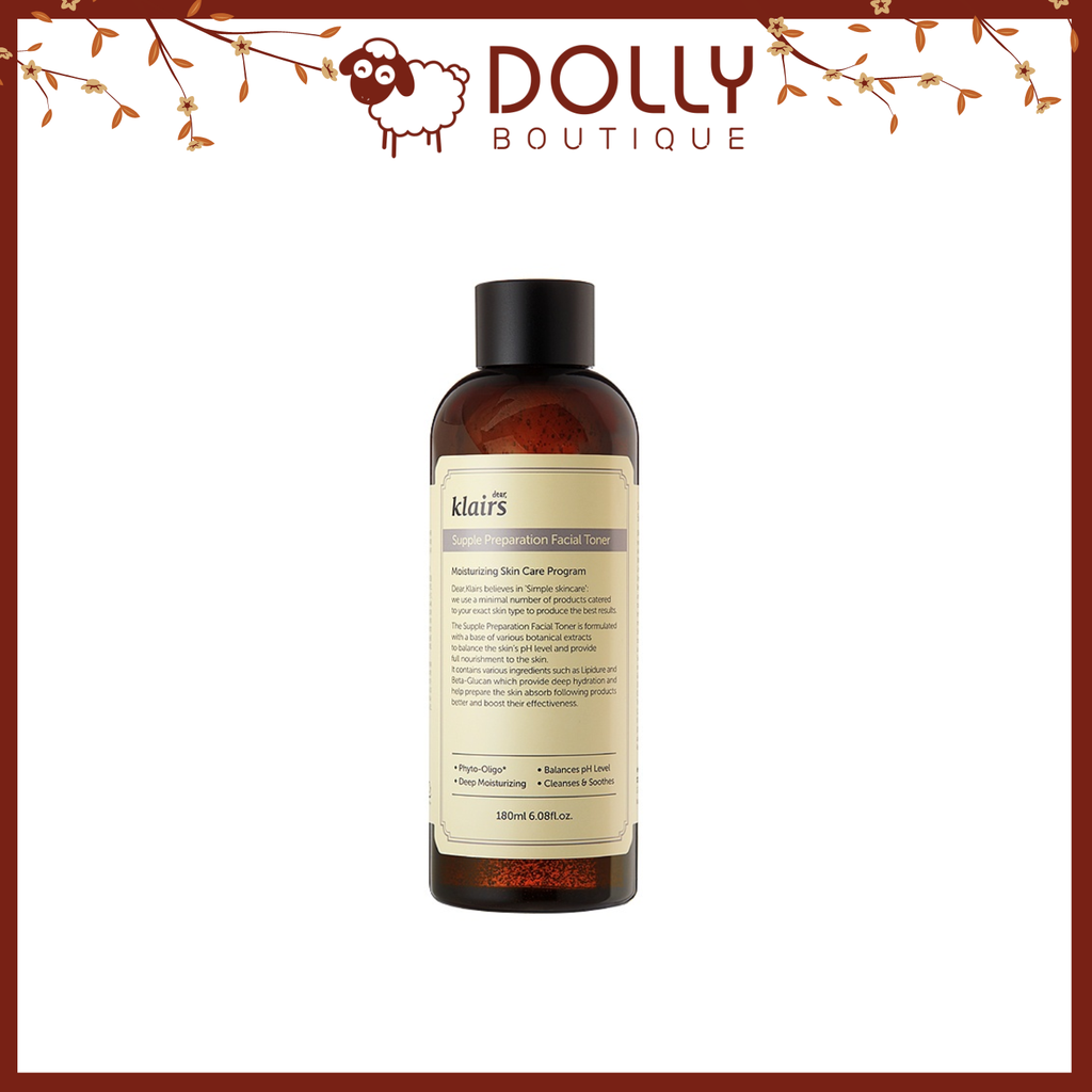 Nước hoa hồng Có Mùi Klairs Supple Preparation Toner 180ml NK