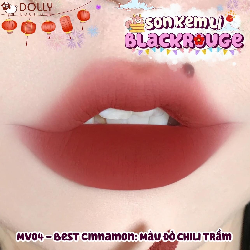 Son Kem Lì Black Rouge Muddish Cushion Velvet #MV04 Best Cinnamon ( Đỏ Chili Trầm ) - 4g