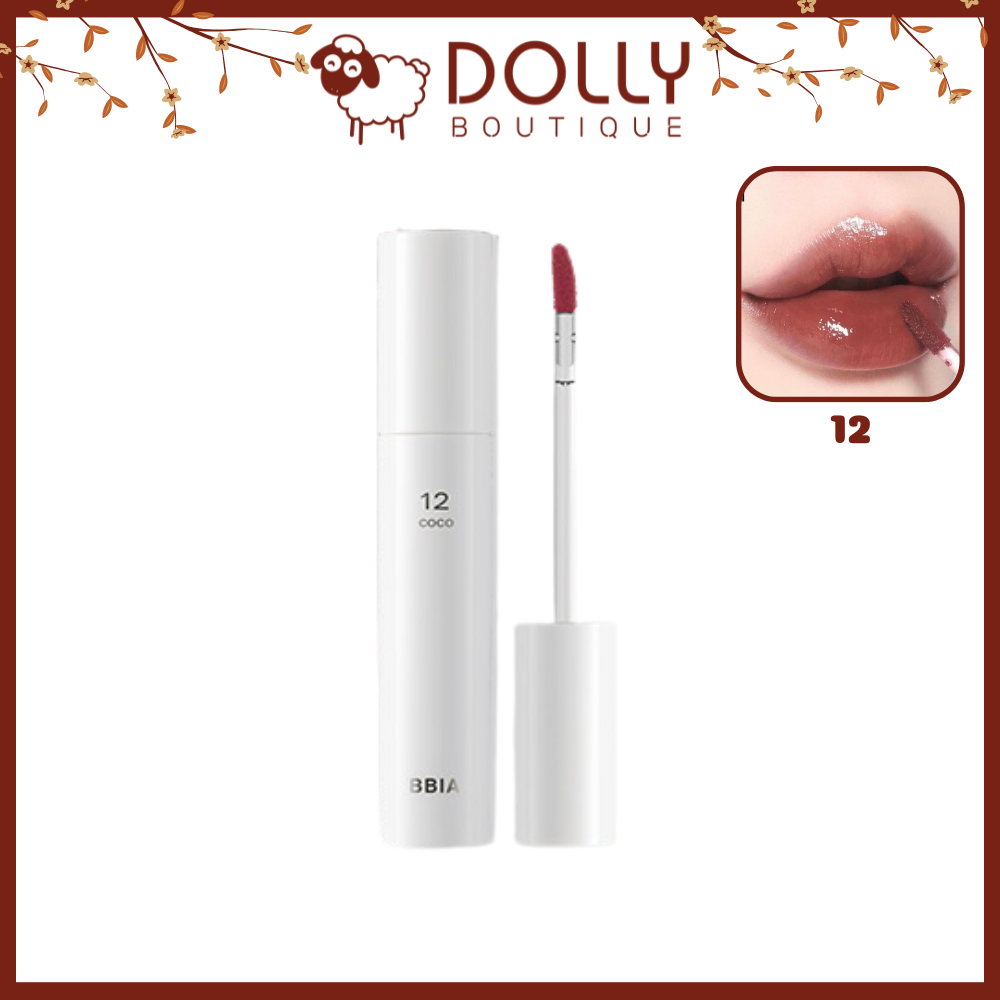 Son Kem Dạng Tint Bóng Bbia Glow Lip Tint #12 Coco (Nâu Đất) - 3.2g