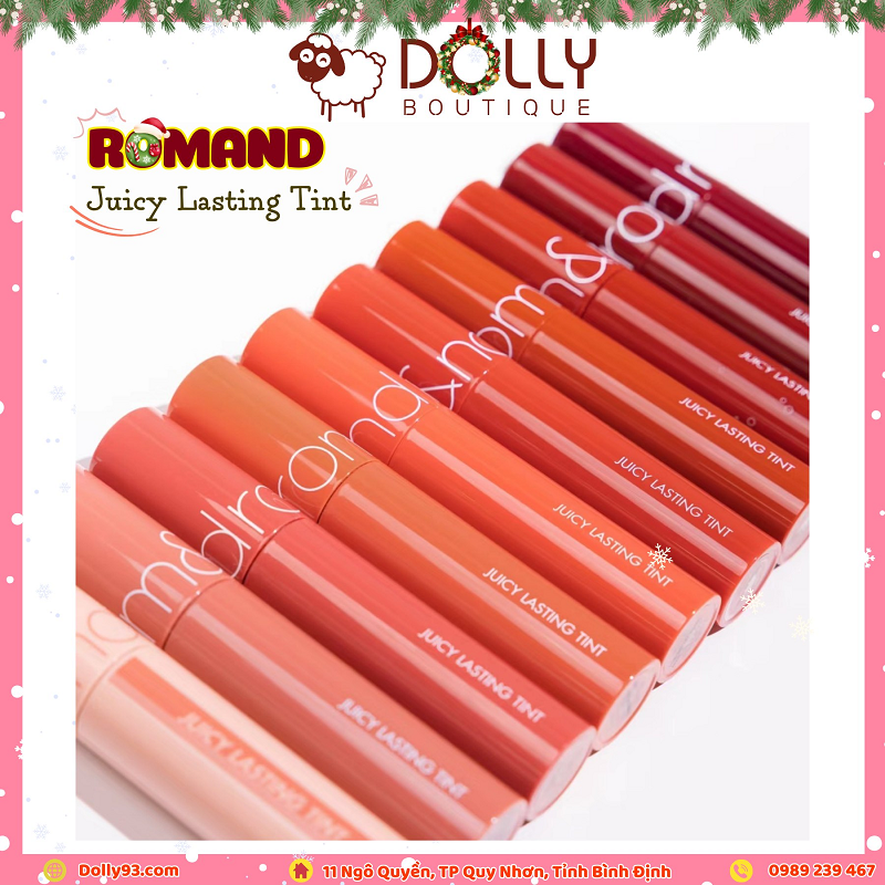 Son Kem Dạng Tint Bóng Romand Juicy Lasting Tint #10 Nudy Peanut (Màu Cam Đào Nude) - 5.5g