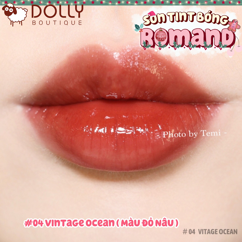 Son Bóng Lì Romand Glasting Water Tint #04 Vintage Ocean (Màu Đỏ Nâu)