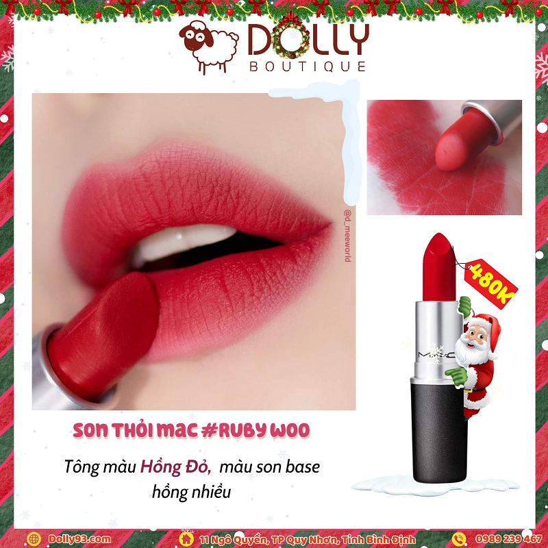 Son Thỏi Lì MAC Matte Lipstick 709 Ruby Woo Tokyo (Màu Đỏ Cổ Điển) - 3g