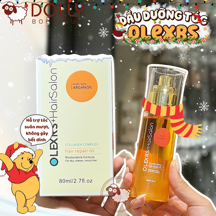 Dầu Dưỡng Tóc Olexrs Pure 100% Argan Oil Collagen Complex - 80ml