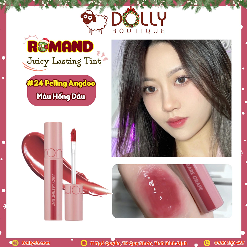 Son Tint Romand Juicy Lasting Tint #24 Peeling Angdoo (Màu Đỏ Hồng Nâu) - 5,5g