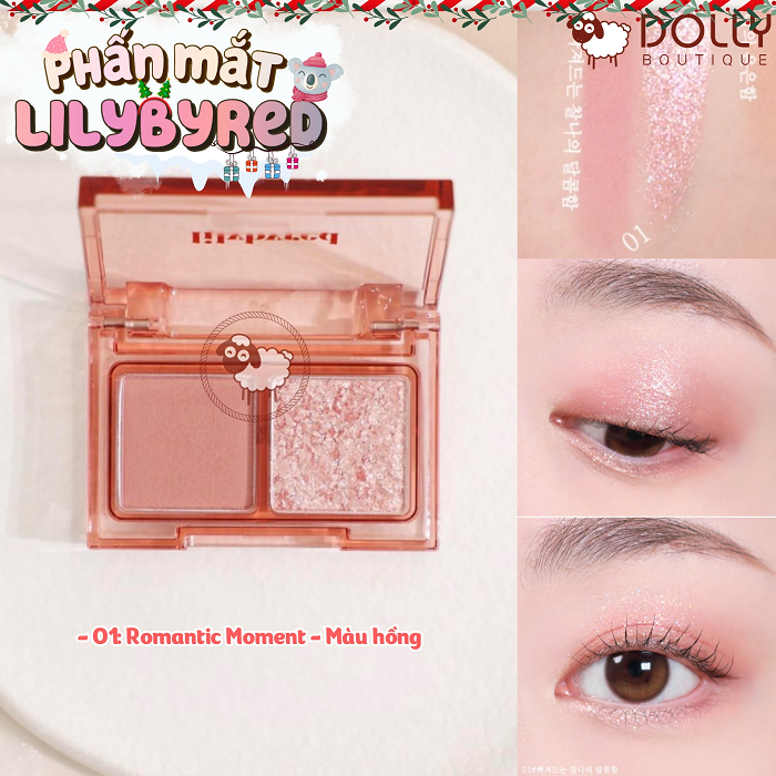 Bảng Phấn Mắt 2 Ô Siêu Xinh, Bền Màu Lilybyred Little Bitty Moment Shadow #01 Romantic - 1.6g