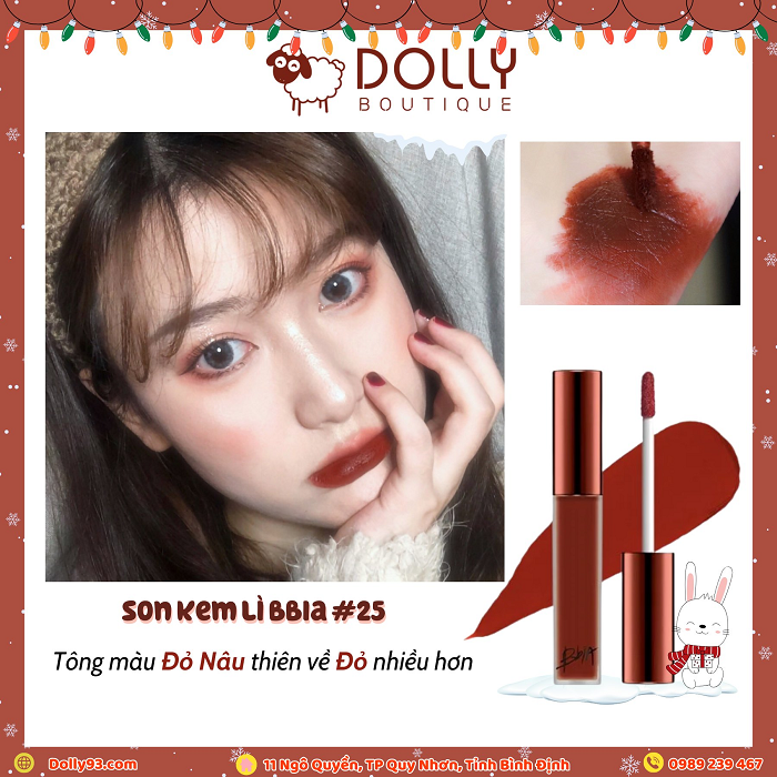 Son Kem Lì BBia Last Velvet Lip Tint #25 Final Note ( Màu Đỏ Nâu ) - 5g