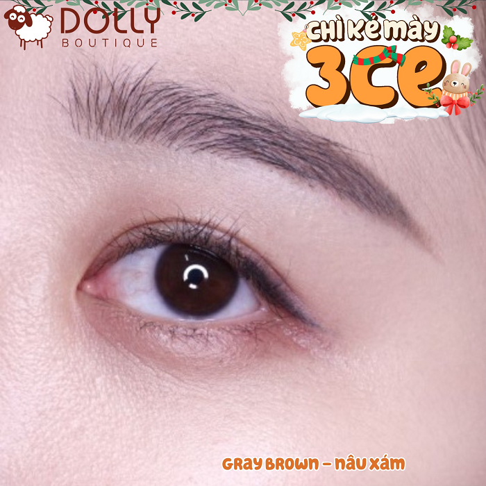 Chì Mày Siêu Mảnh 3CE Stylenanda Super Slim Eye Brow Pencil #Gray Brown (Nâu Xám)