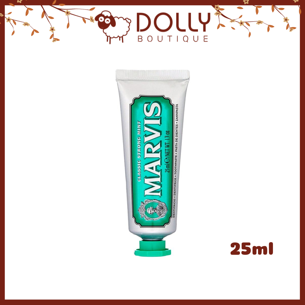 Kem Đánh Răng Marvis Classic Strong Mint Toothpaste 25ml - Làm Sạch Cao Răng