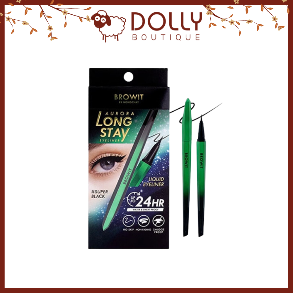 Bút Kẻ Mắt Nước Browit By Nongchat Aurora Long Stay Eyeliner #Super Black (Đen) 0.5g