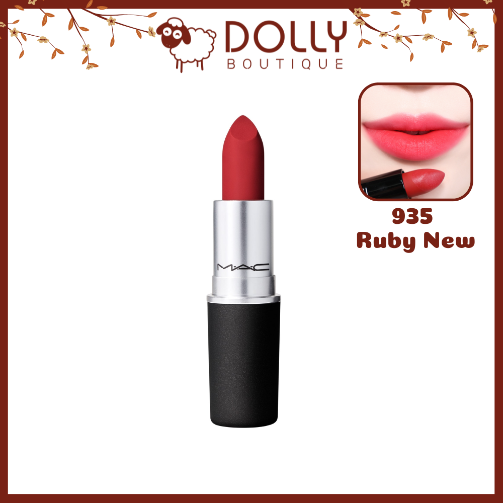 Son Thỏi Lì Mac Powder Kiss Lipstick #935 Ruby New (Đỏ Thuần)