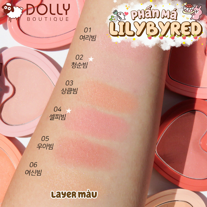 Phấn Má Hồng Lilybyred Luv Beam Cheek #01 Loveable Coral (Hồng Cam Đào) - 4.7g