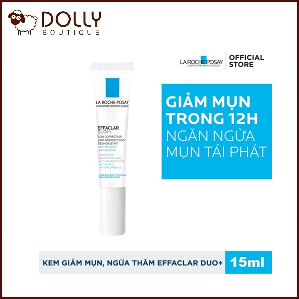 Kem giảm mụn ngăn ngừa vết thâm và ngừa mụn tái phát La Roche Posay  Effaclar Duo+ 15ml