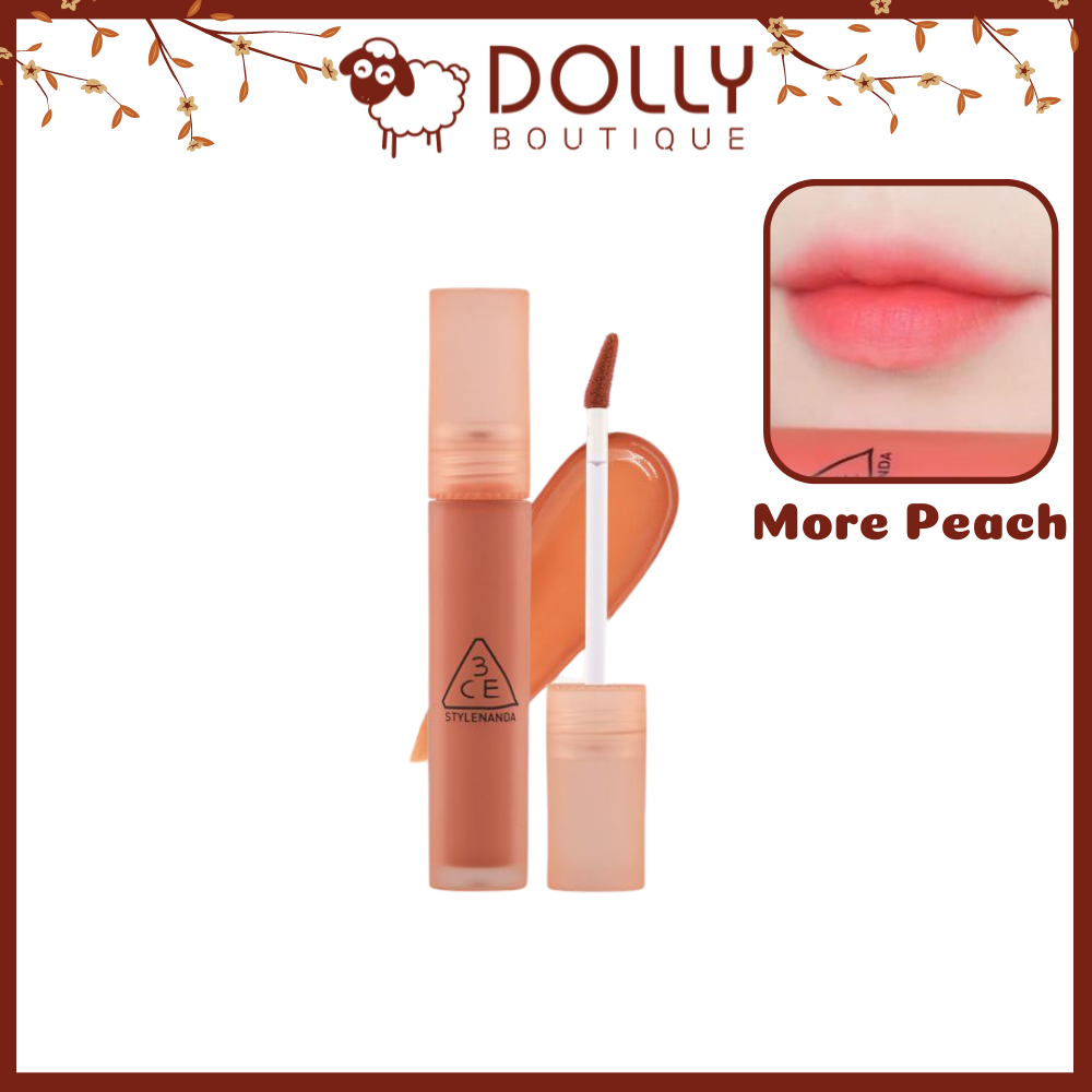 Son Kem Lì 3CE Blur Water Tint #More Peach ( Màu Cam Đào ) - 4.6g