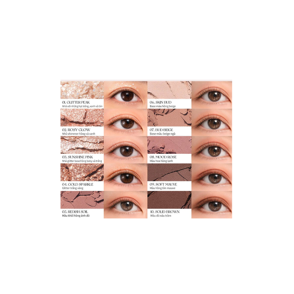 Phấn Mắt 10 Ô Rom&nd Better Than Palette #03 Rosebud Garden (Tone Hồng Đất) 7.5g