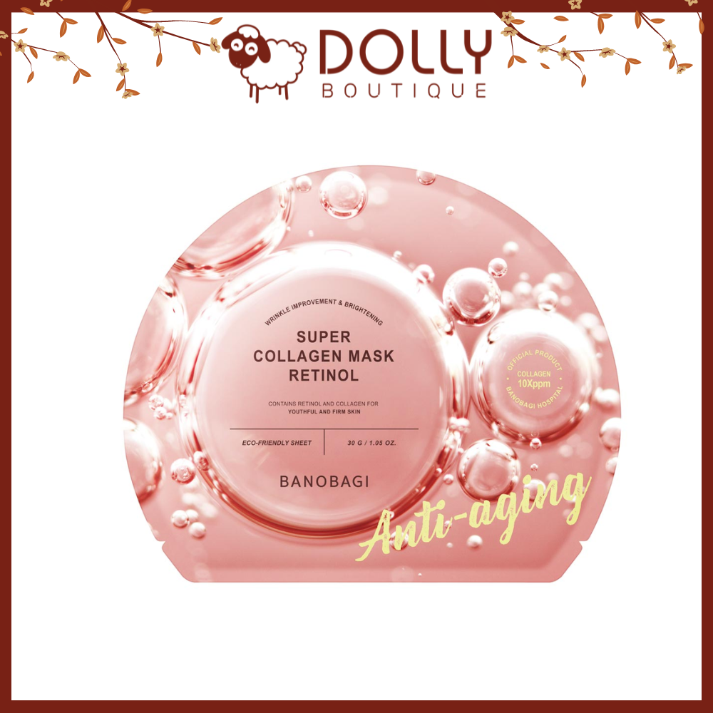 Mặt Nạ Giấy Chống Lão Hóa, Làm Sáng Da Banobagi Super Collagen Mask Retinol Anti-Aging - 30ml