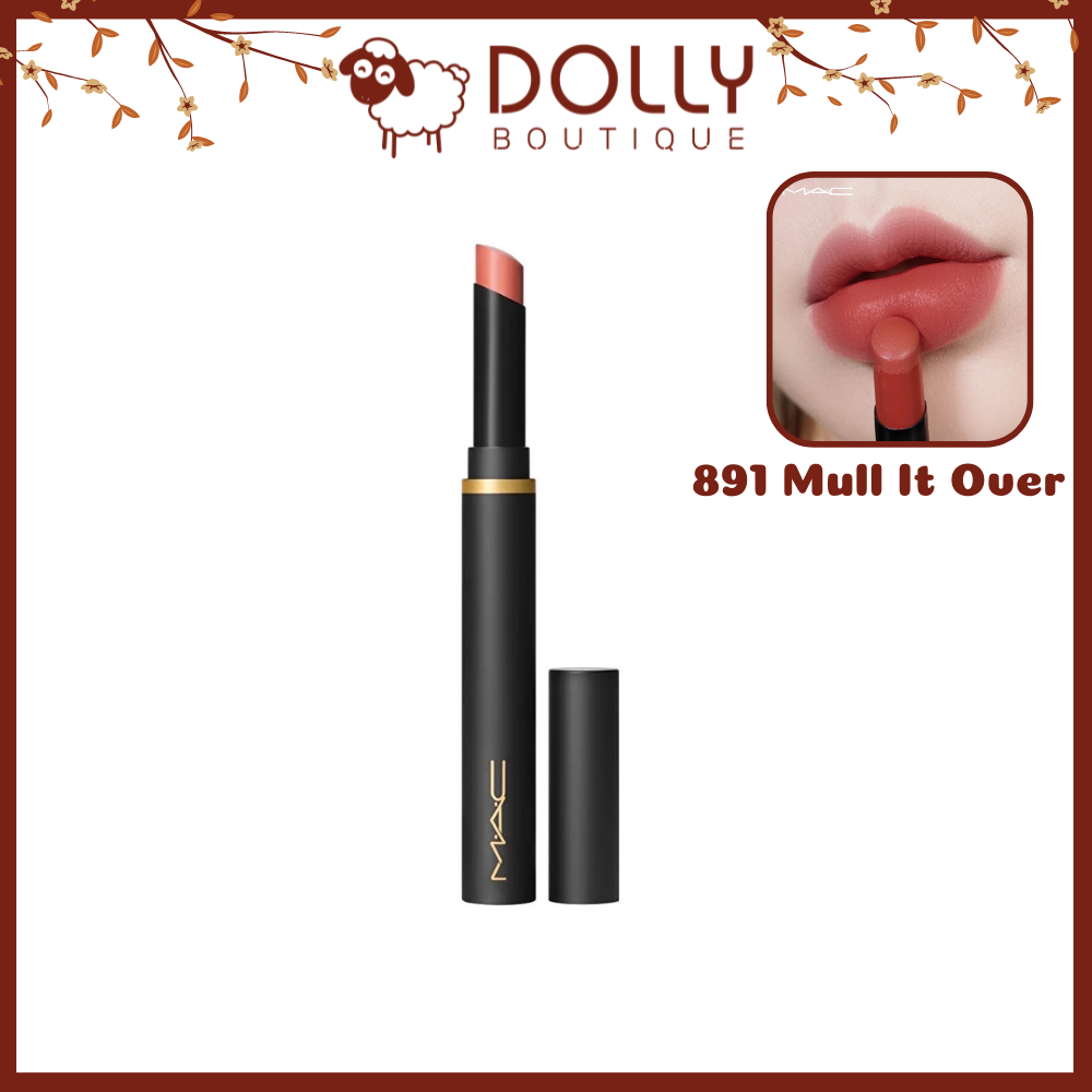 Son Mac Powder Kiss Velvet Blur Slim Lipstick - 891 Mull It Over ( Màu Hồng  Cam Đất )