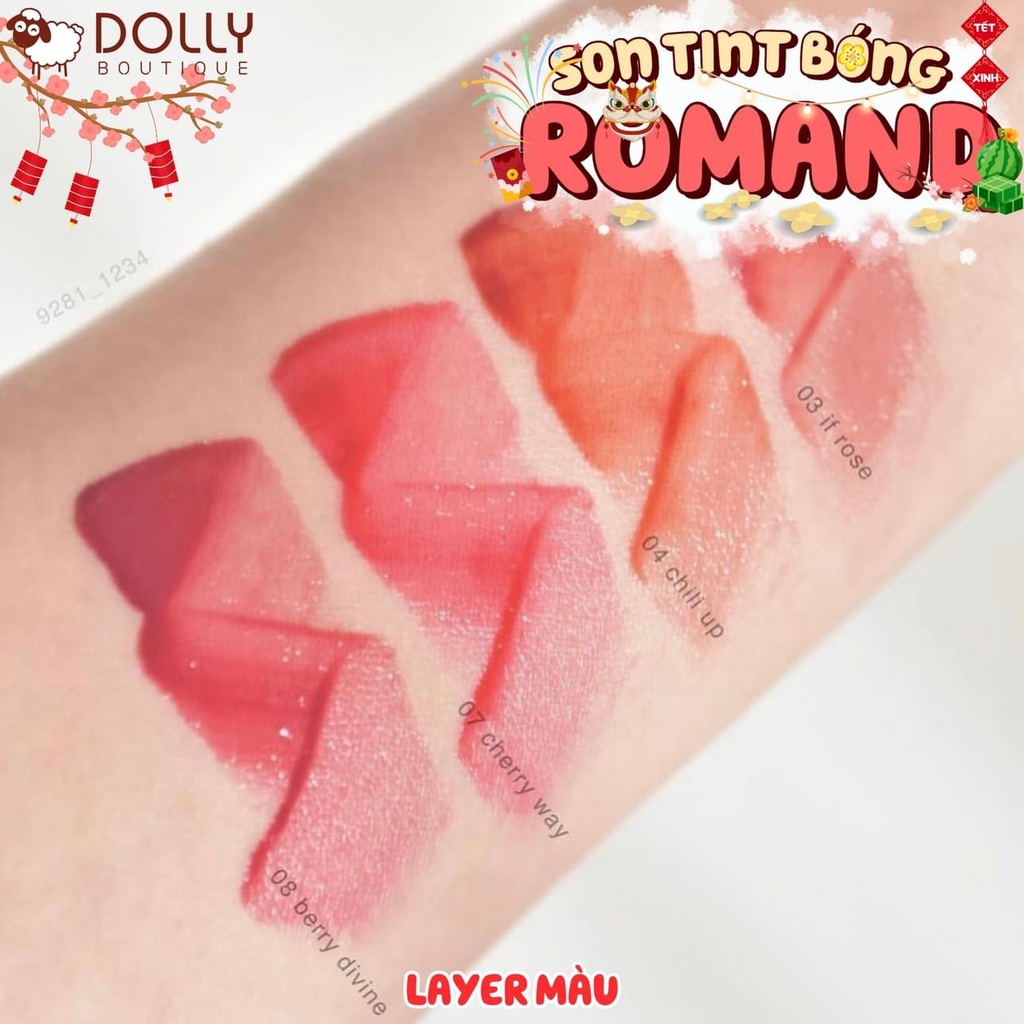 Son Tint Bóng Romand Dewyful Water Tint 07 Cherry Way Màu Đỏ Cherry