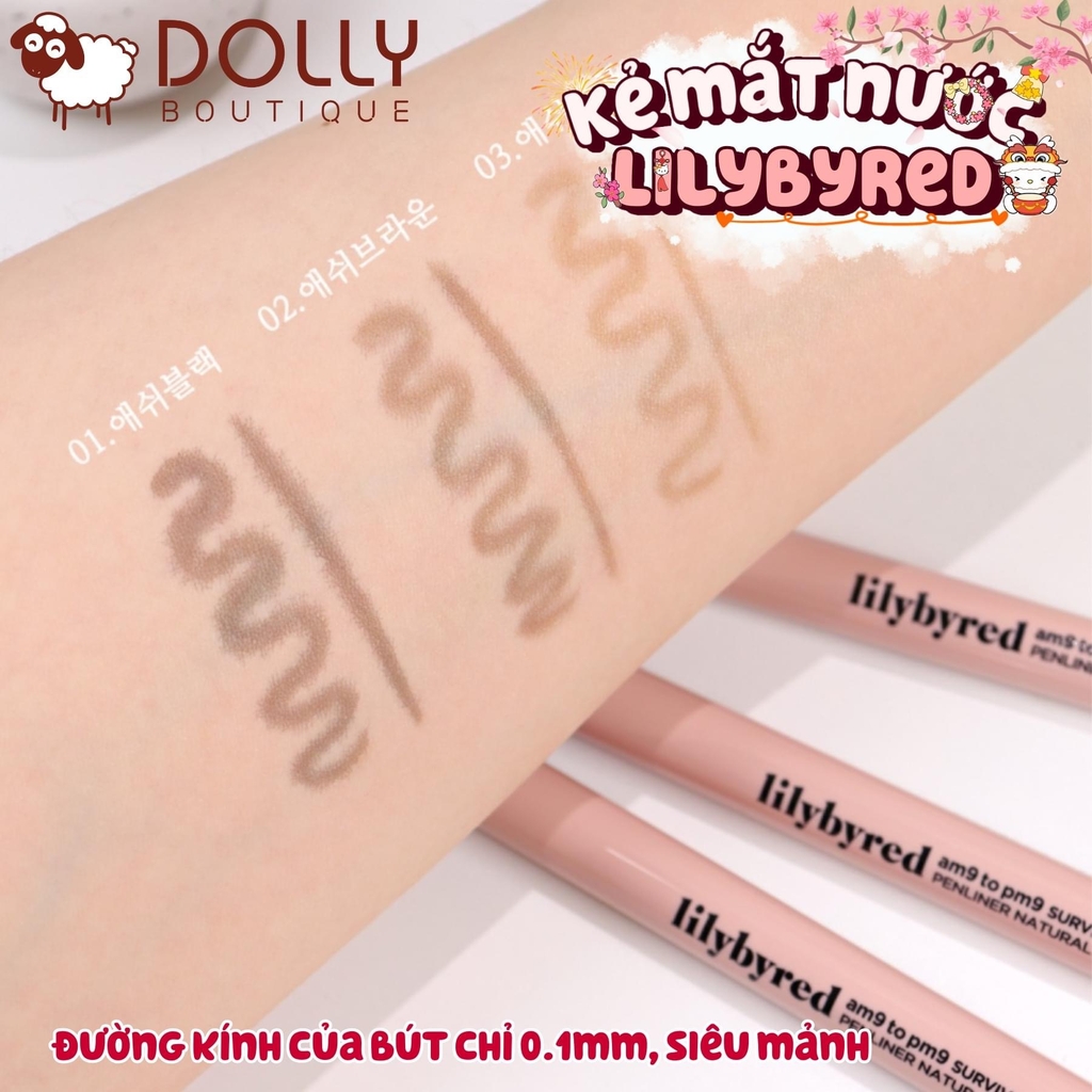 Bút Kẻ Mắt Nước Siêu Mảnh, Chống Trôi Lilybyred Am9 To Pm9 Survial Penliner - 01 Black