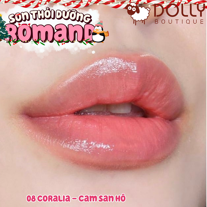 Son Dưỡng Có Màu Romand Glasting Melting Balm #08 Coralia (Cam San Hô)- 3.5g