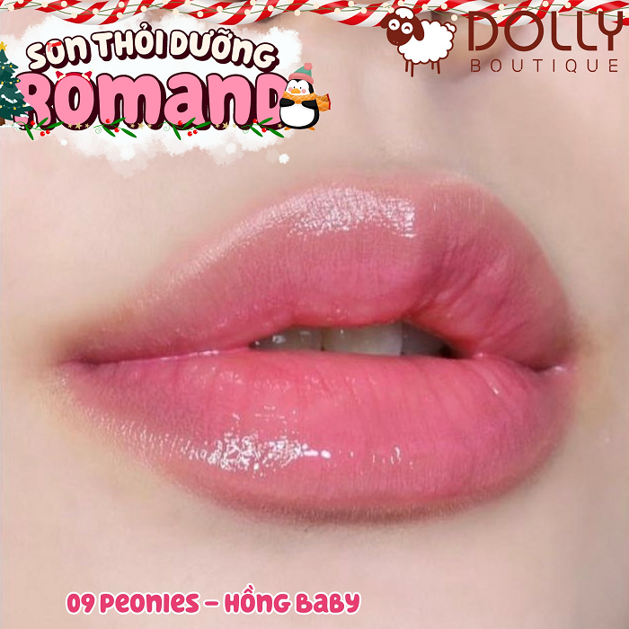 Son Dưỡng Có Màu Romand Glasting Melting Balm #09 Peonies (Hồng Sáng)- 3.5g