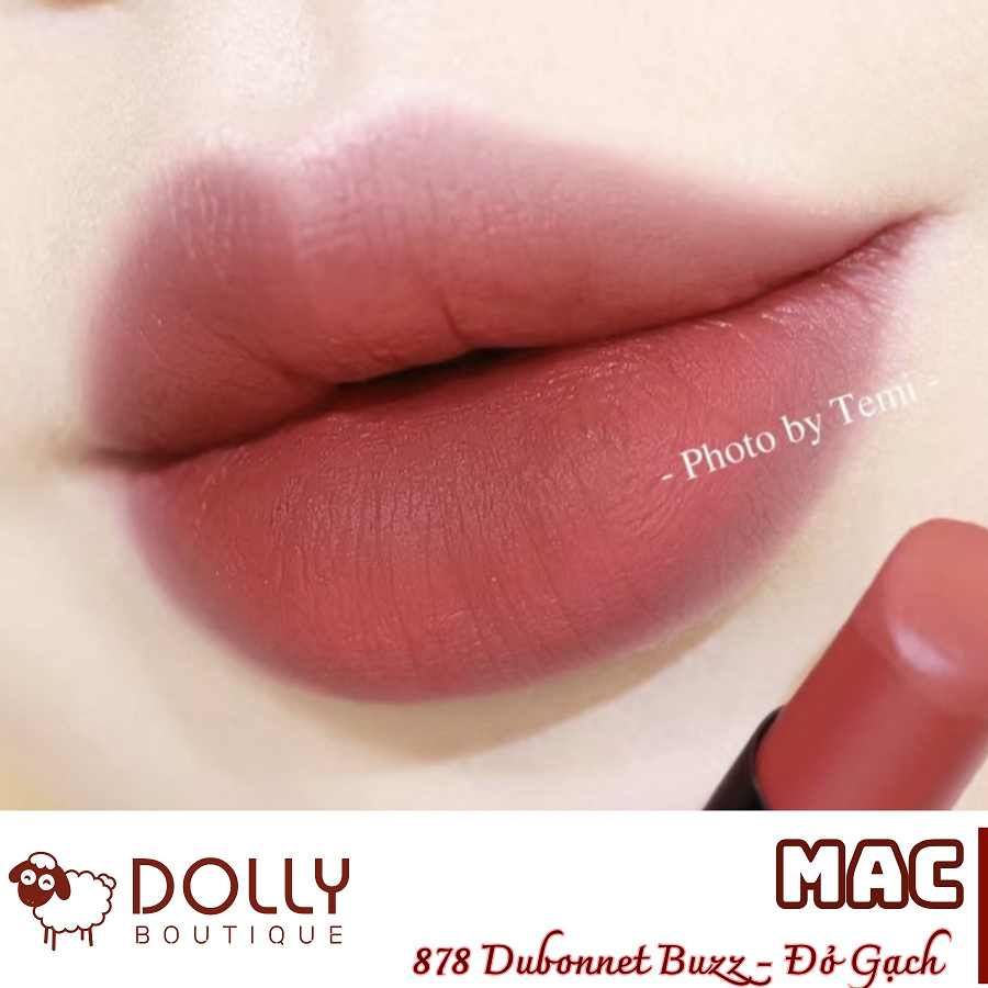 Son Thỏi Mac Powder Kiss Velvet Blur Slim 878 Dubonnet Buzz - Màu Đỏ Rượu Vang