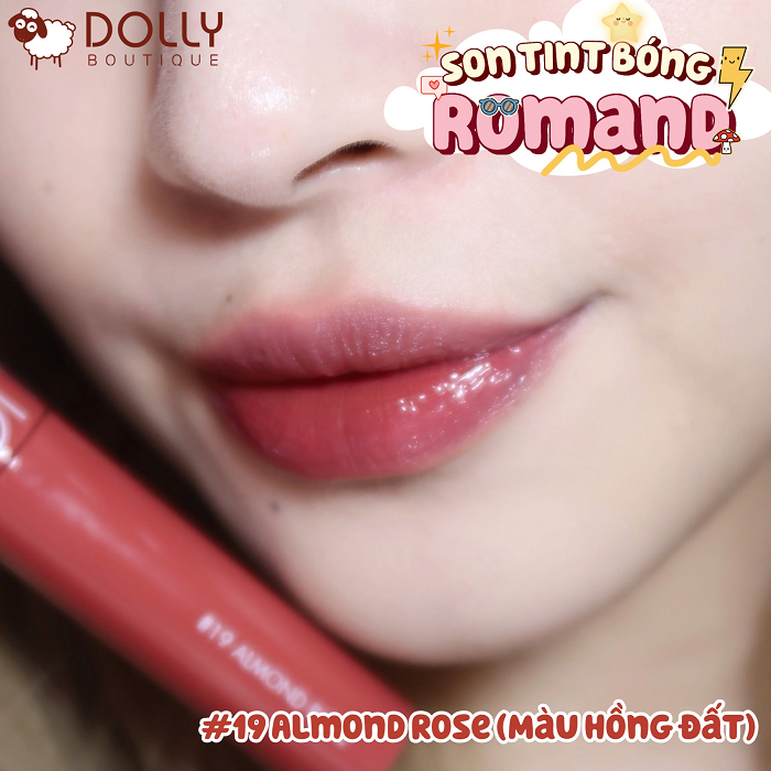 Son Tint Bóng Romand Juicy Lasting Tint #19 Almond Rose (Màu Hồng Đất) - 5.5g