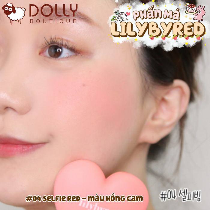 Phấn Má Hồng Lilybyred Luv Beam Cheek #04 Selfie Red (Hồng Cam) - 4.7g