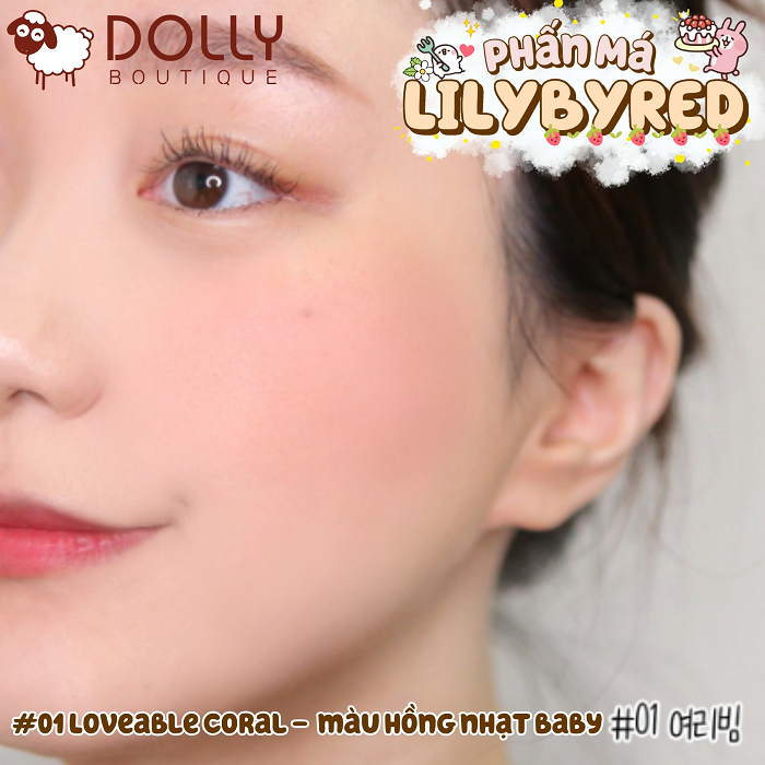 Phấn Má Hồng Lilybyred Luv Beam Cheek #01 Loveable Coral (Hồng Cam Đào) - 4.7g