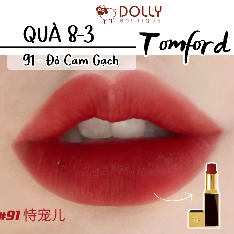 Son Thỏi Lì Tom Ford Lip Color Satin Matte #91 Lucky Star (Đỏ Cam Gạch) 3.3g