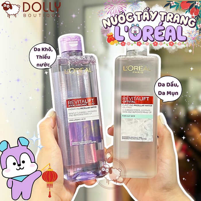 Nước Tẩy Trang L'Oreal Revitalift Hyaluronic Acid Hydrating Micellar Water ( Làm Sạch Và Dưỡng Ẩm ) - 400ml