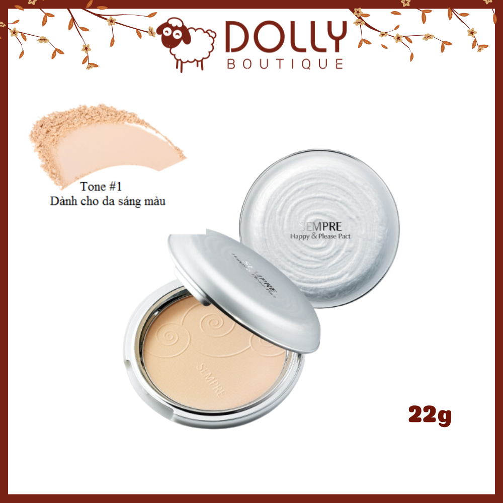 Phấn Phủ GEO Sempre Happy & Please Pact No.01 Natural Beige (Tone Sáng) - 22g