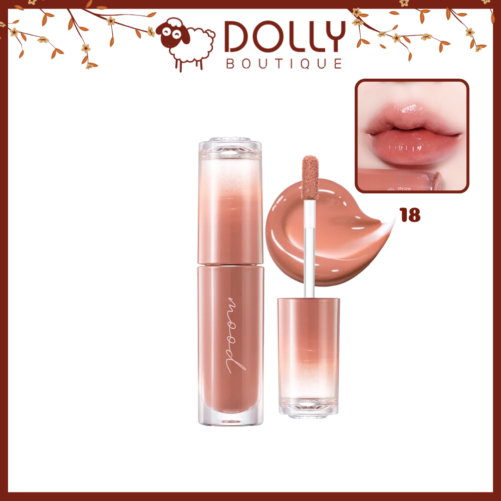 Son Tint Bóng Peripera Ink Mood Glowy Tint #18 Nude Area ( Nâu Nude) - 4g